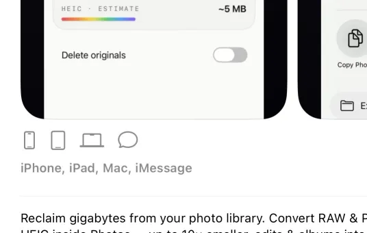 One purchase unlocking RawToHEIC on iPhone, iPad and Mac with Family Sharing
