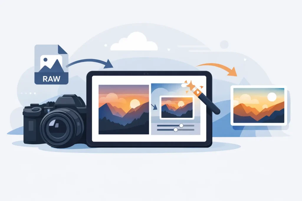 Convert Sony RAW on iPad Without File Exports